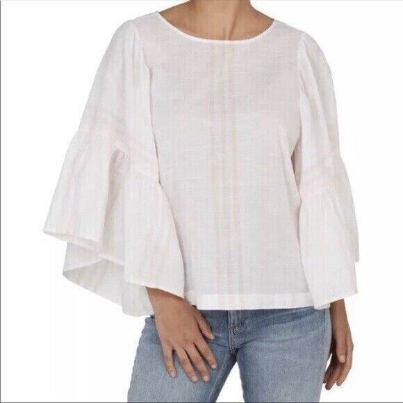 Beachlunchlounge BLL Womens XS Cassandra Oversized Bell Sleeve Pink Blouse Top - Picture 1 of 6
